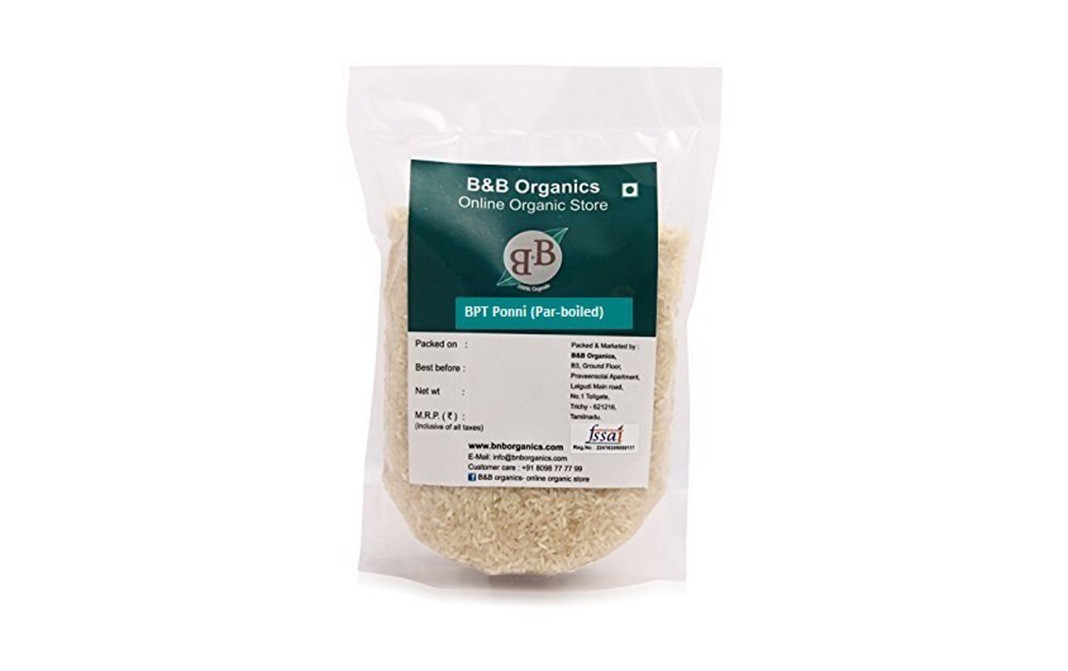 B&B Organics BPT Ponni (Par-boiled)    Pack  1 kilogram
